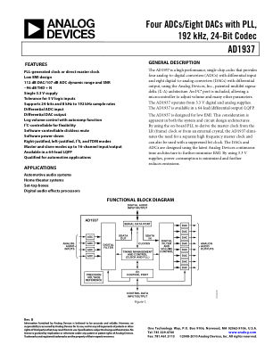 AD1937 datasheet cover page