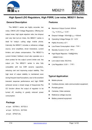 ME6211 datasheet cover page