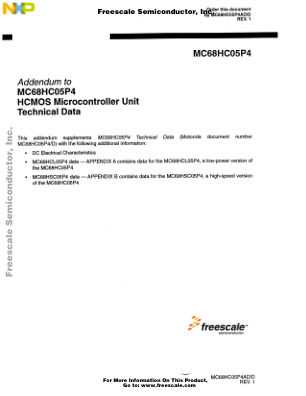 MC68HC05P4AD 数据手册首页