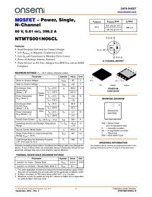 NTMTS001N06CL datasheet cover page
