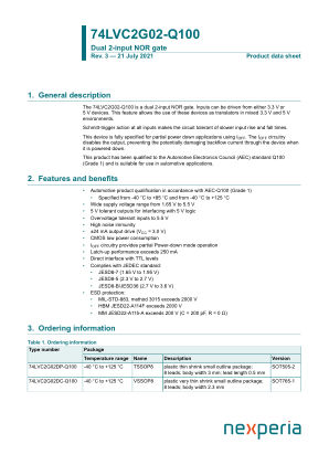 74LVC2G02DP-Q100125 datasheet cover page