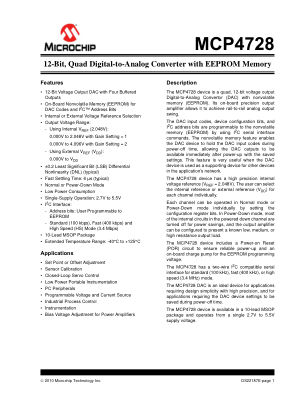MCP4728 数据手册首页