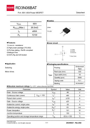 RD3N06BAT datasheet cover page