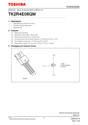 TK2R4E08QM 数据手册首页