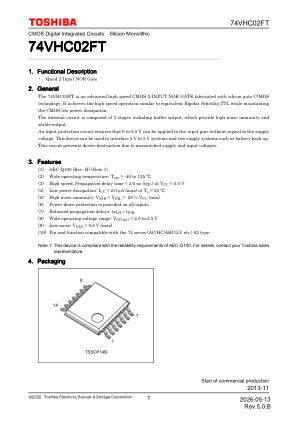 74VHC02FT datasheet cover page