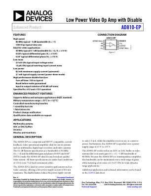 AD810-EP 数据手册首页