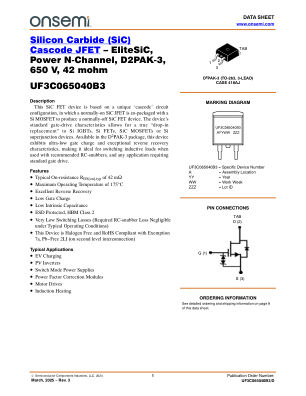 UF3C065040B3 datasheet cover page