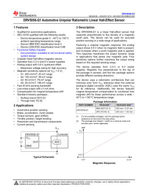 DRV5056-Q1 datasheet cover page