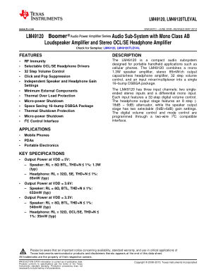 LM49120 datasheet cover page