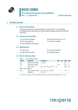BSS138BKVL datasheet cover page