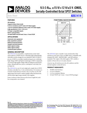 ADG1414 datasheet cover page