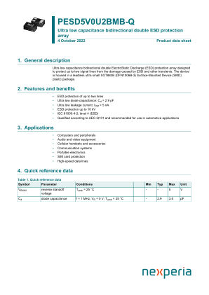 PESD5V0U2BMB-QYL datasheet cover page