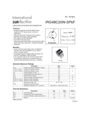 IRG4BC20W-S datasheet cover page