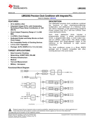 LMK02002 数据手册首页