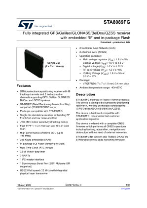 STA8089FG datasheet cover page