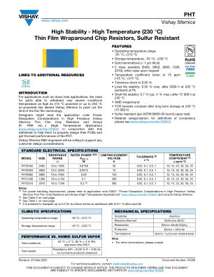 PHT 数据手册首页
