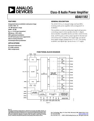 ADAU1592 datasheet cover page
