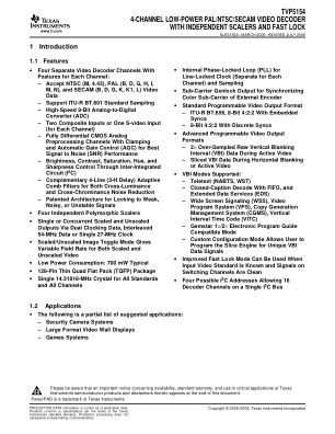 TVP5154 datasheet cover page