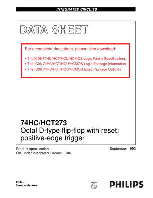 74HCT273PW datasheet cover page