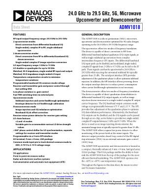 ADMV1018 数据手册首页