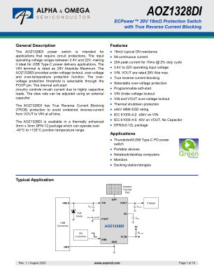 AOZ1328DI-02 datasheet cover page