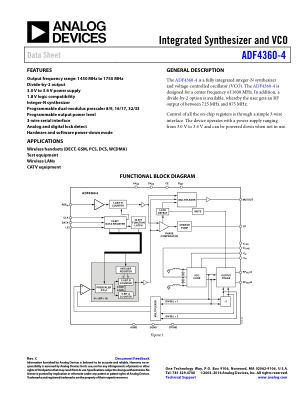 ADF4360-4 数据手册首页