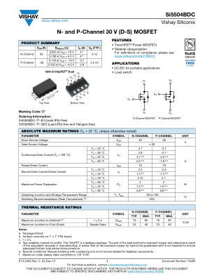 SI5504BDC datasheet cover page