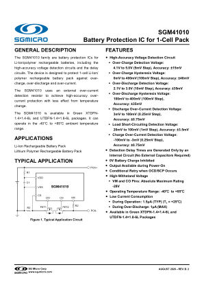 SGM41010 datasheet cover page