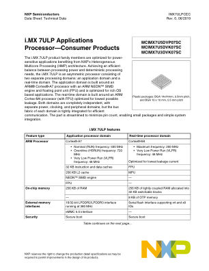 IMX7ULPCEC 数据手册首页