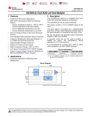 CDCS504-Q1 数据手册首页
