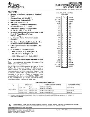 SN74LVCH16952A datasheet cover page