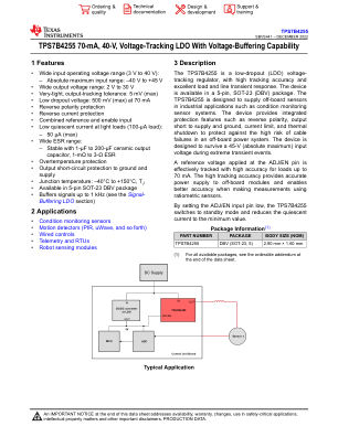 TPS7B4255 datasheet cover page