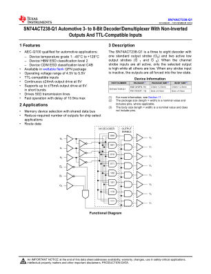 SN74ACT238-Q1 数据手册首页
