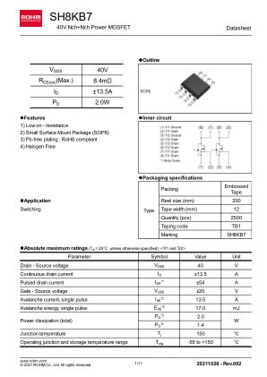SH8KB7 datasheet cover page