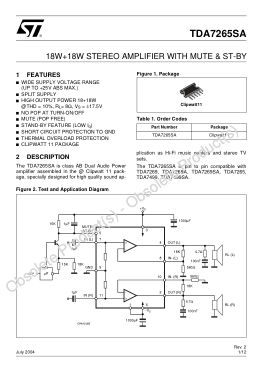TDA7265SA 数据手册首页