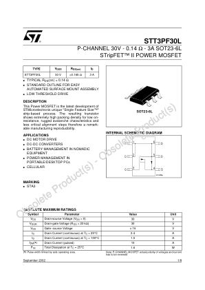 STT3PF30L 数据手册首页