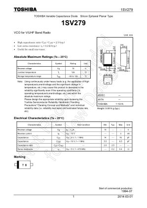 1SV279 datasheet cover page
