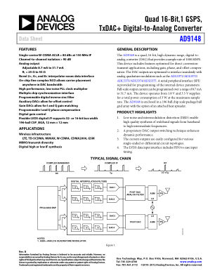 AD9148 datasheet cover page