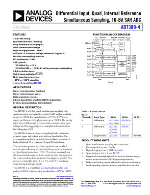AD7389-4 datasheet cover page