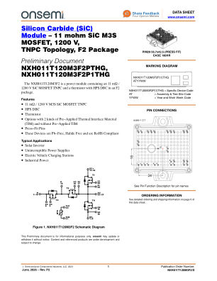NXH011T120M3F2 数据手册首页