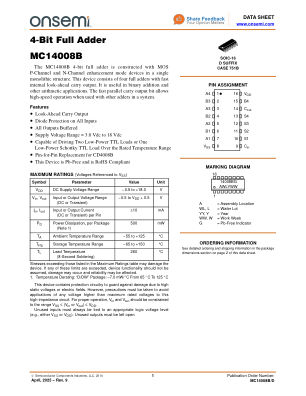 MC14008B 数据手册首页