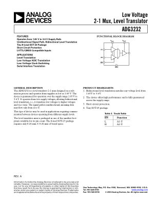 ADG3232 datasheet cover page