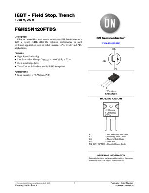 FGH25N120FTDS 数据手册首页