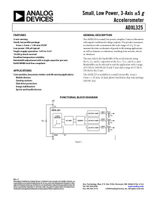 ADXL325 datasheet cover page
