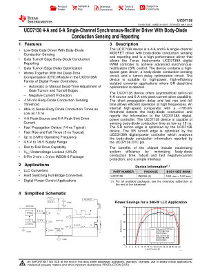 UCD7138 datasheet cover page