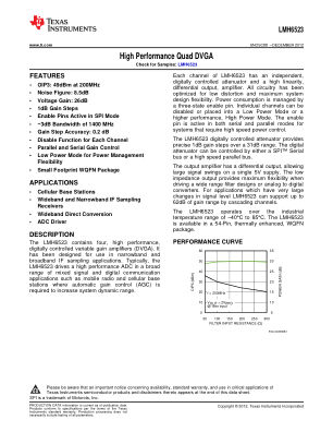 LMH6523 datasheet cover page