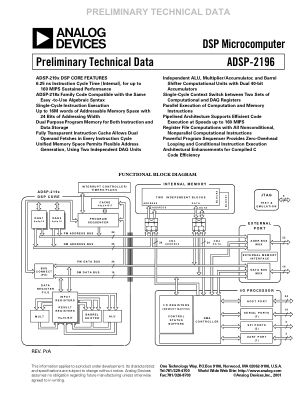 ADSP-2196M 数据手册首页
