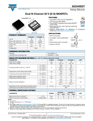SIZ340DDT datasheet cover page