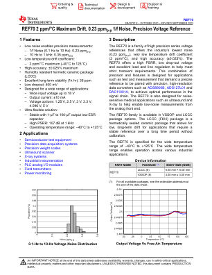 REF70 datasheet cover page