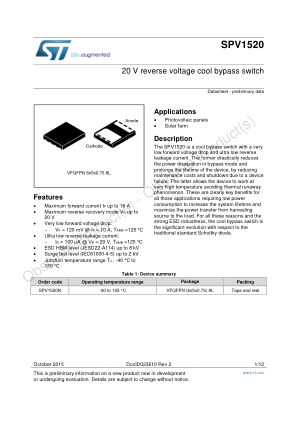 SPV1520 datasheet cover page